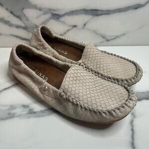 Sabrinas | Women's Neutral Leather Reptile Print Ballet Loafers Sz 39 Sz 8.5